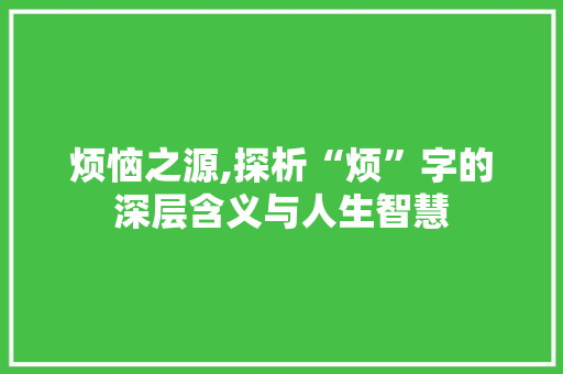 烦恼之源,探析“烦”字的深层含义与人生智慧