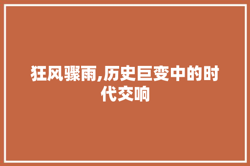 狂风骤雨,历史巨变中的时代交响