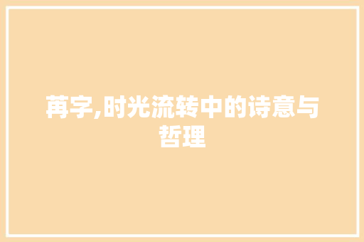 苒字,时光流转中的诗意与哲理