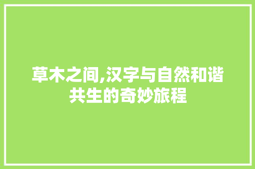 草木之间,汉字与自然和谐共生的奇妙旅程