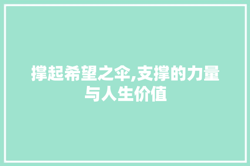 撑起希望之伞,支撑的力量与人生价值