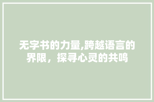 无字书的力量,跨越语言的界限，探寻心灵的共鸣