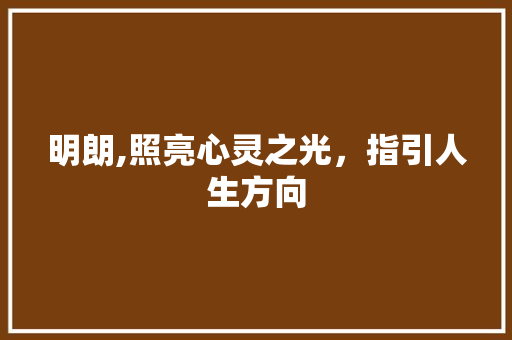 明朗,照亮心灵之光，指引人生方向