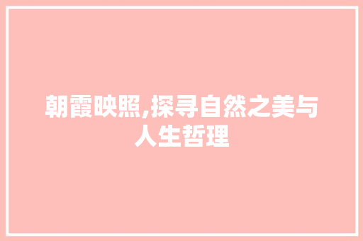 朝霞映照,探寻自然之美与人生哲理