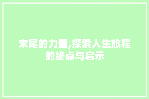 末尾的力量,探索人生旅程的终点与启示