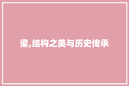 梁,结构之美与历史传承