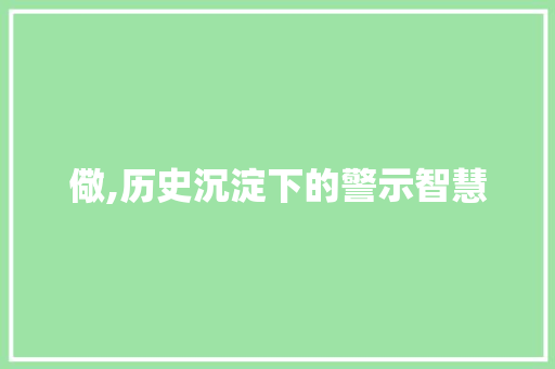 儆,历史沉淀下的警示智慧