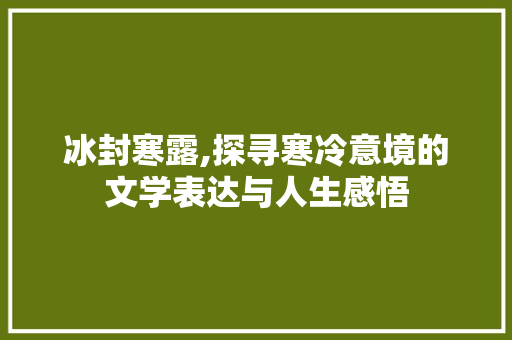 冰封寒露,探寻寒冷意境的文学表达与人生感悟