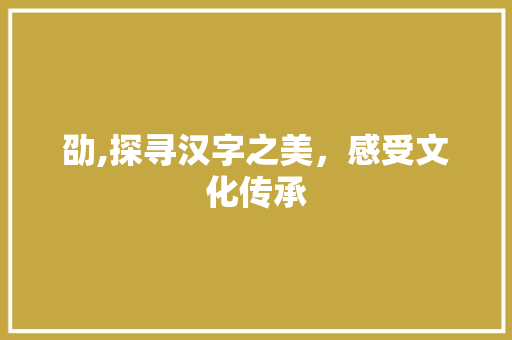 劭,探寻汉字之美，感受文化传承