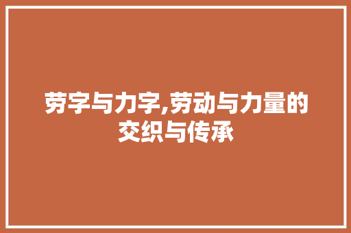 劳字与力字,劳动与力量的交织与传承