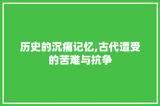 历史的沉痛记忆,古代遭受的苦难与抗争