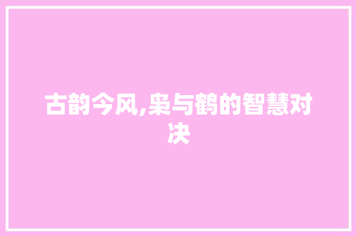 古韵今风,枭与鹤的智慧对决
