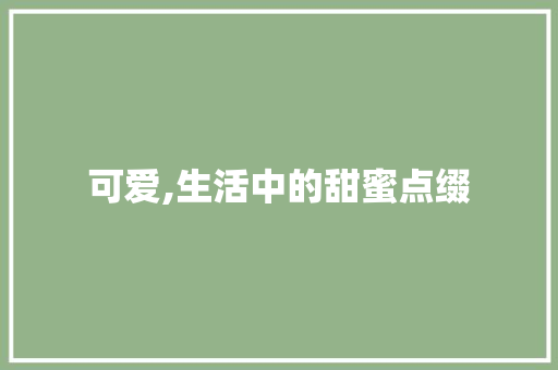 可爱,生活中的甜蜜点缀