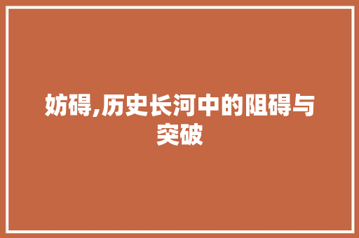 妨碍,历史长河中的阻碍与突破