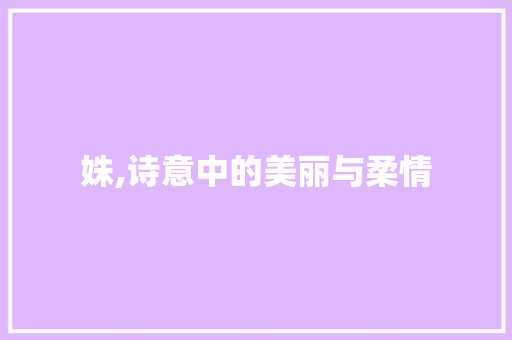 姝,诗意中的美丽与柔情