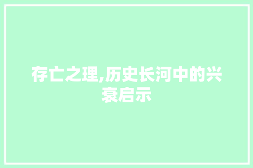 存亡之理,历史长河中的兴衰启示