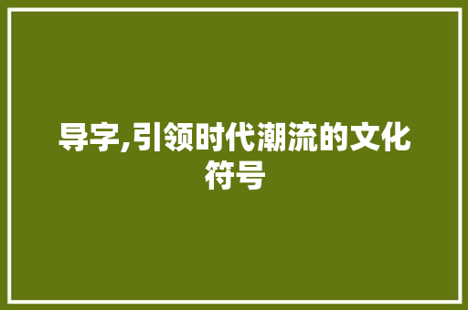 导字,引领时代潮流的文化符号
