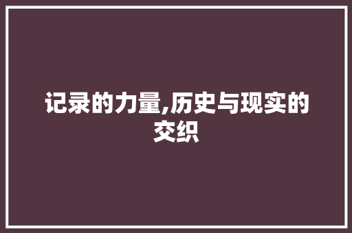 记录的力量,历史与现实的交织