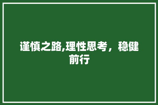 谨慎之路,理性思考，稳健前行