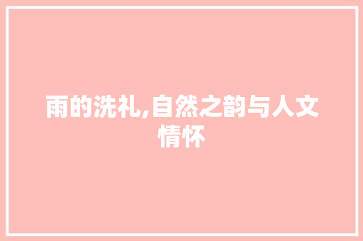 雨的洗礼,自然之韵与人文情怀
