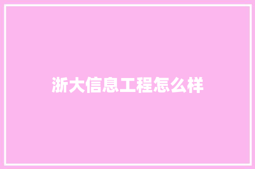 浙大信息工程怎么样 财务报告范文