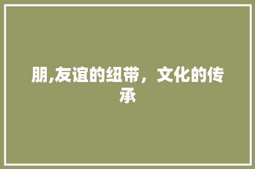朋,友谊的纽带，文化的传承