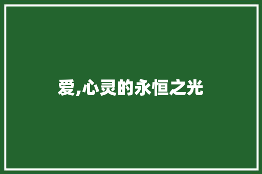爱,心灵的永恒之光