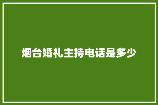 烟台婚礼主持电话是多少