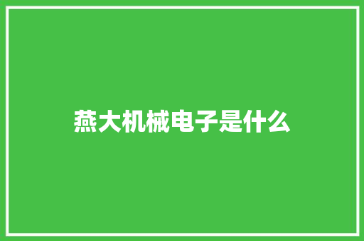 燕大机械电子是什么