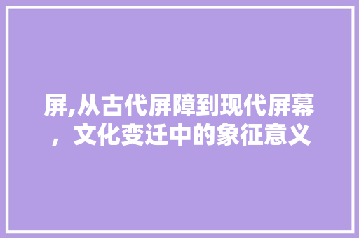 屏,从古代屏障到现代屏幕，文化变迁中的象征意义