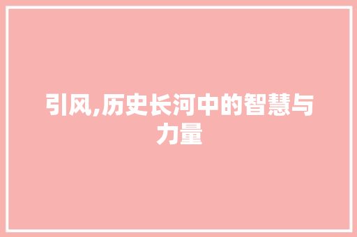 引风,历史长河中的智慧与力量