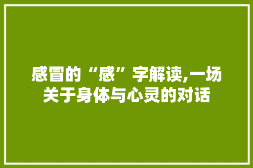 感冒的“感”字解读,一场关于身体与心灵的对话