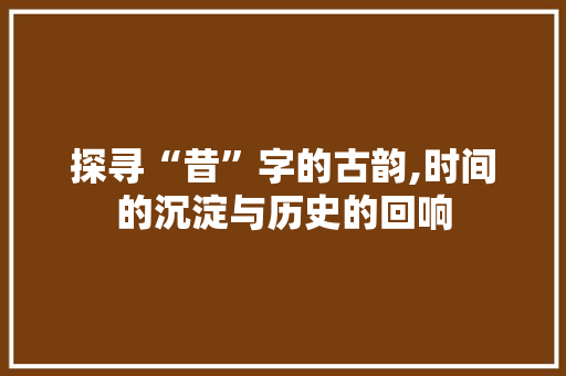 探寻“昔”字的古韵,时间的沉淀与历史的回响
