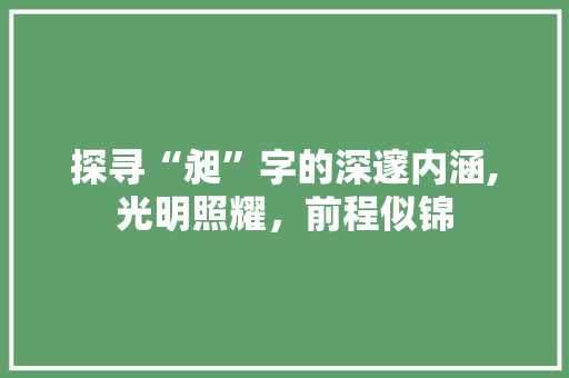 探寻“昶”字的深邃内涵,光明照耀，前程似锦