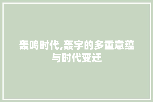 轰鸣时代,轰字的多重意蕴与时代变迁