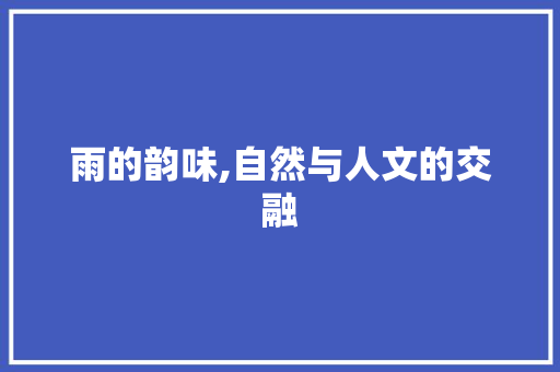 雨的韵味,自然与人文的交融