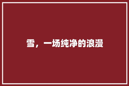 雪，一场纯净的浪漫