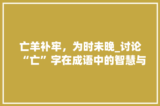 亡羊补牢，为时未晚_讨论“亡”字在成语中的智慧与启示
