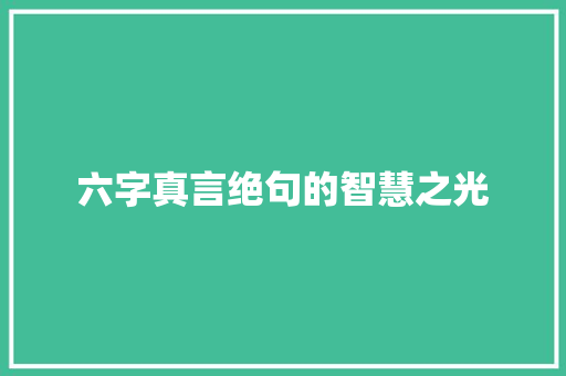 六字真言绝句的智慧之光