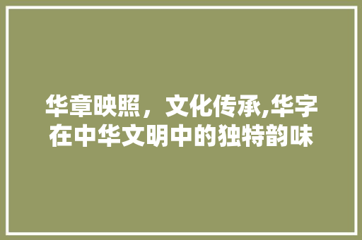 华章映照，文化传承,华字在中华文明中的独特韵味