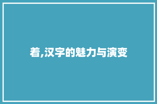 着,汉字的魅力与演变