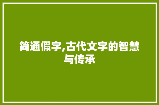 简通假字,古代文字的智慧与传承