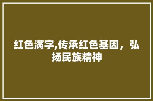 红色满字,传承红色基因，弘扬民族精神