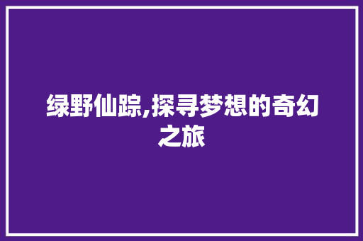 绿野仙踪,探寻梦想的奇幻之旅