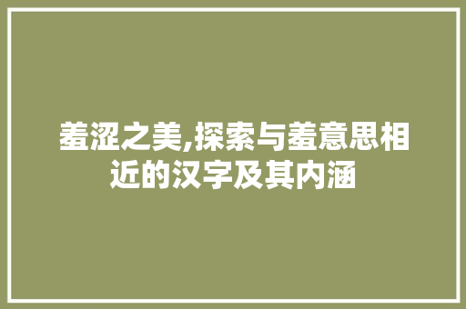 羞涩之美,探索与羞意思相近的汉字及其内涵