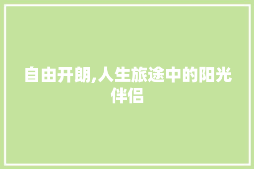 自由开朗,人生旅途中的阳光伴侣