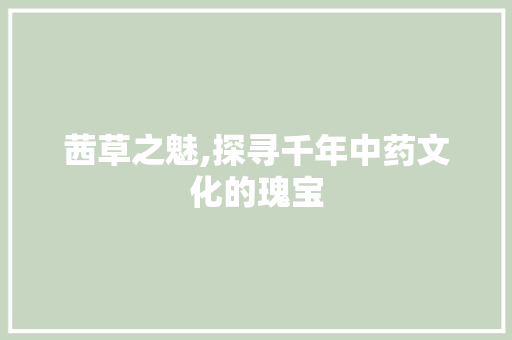 茜草之魅,探寻千年中药文化的瑰宝