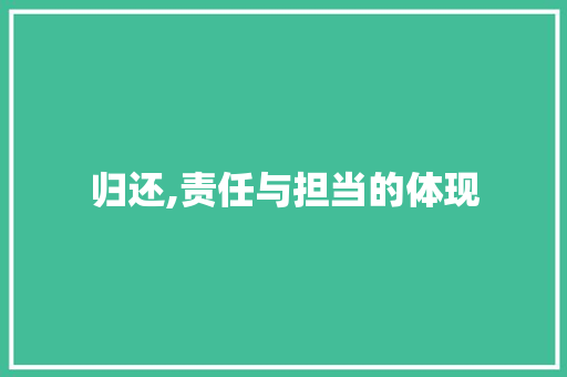 归还,责任与担当的体现