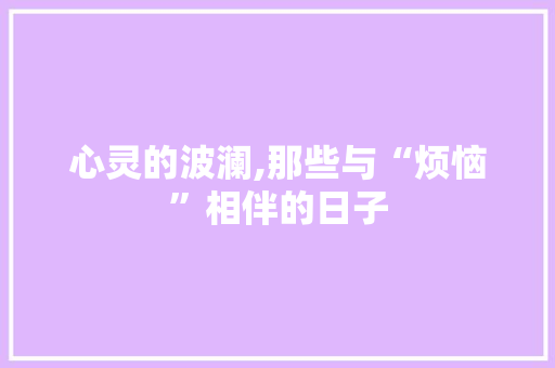 心灵的波澜,那些与“烦恼”相伴的日子