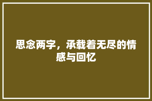 思念两字，承载着无尽的情感与回忆